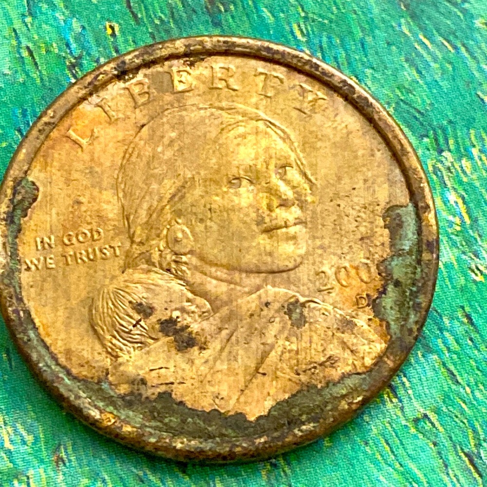Vintage Sacagawea 2000D Toned One Dollar Coin